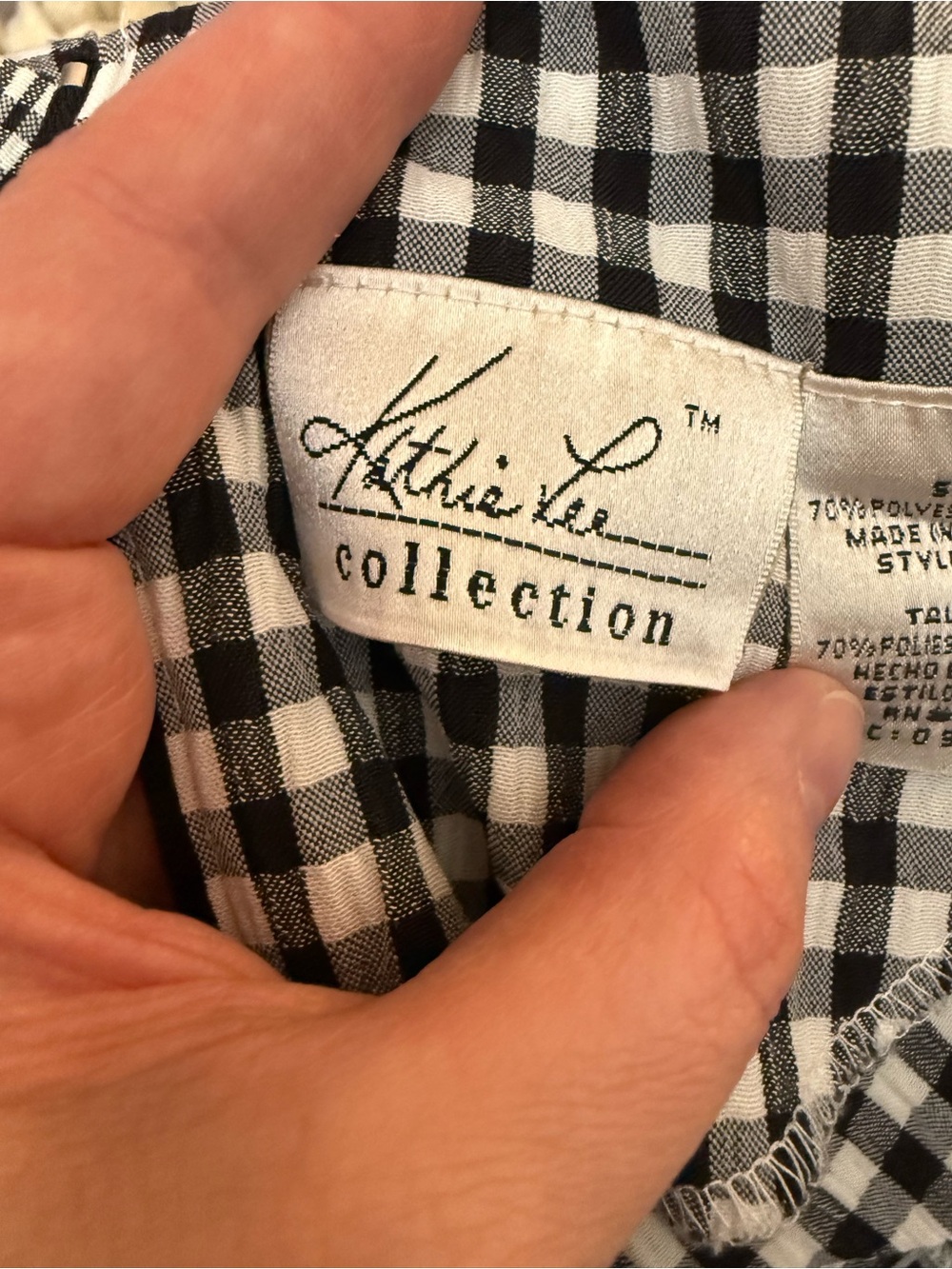 Kathie Lee Collection Black and White Gingham Maxi Dress - Picture 5 of 6